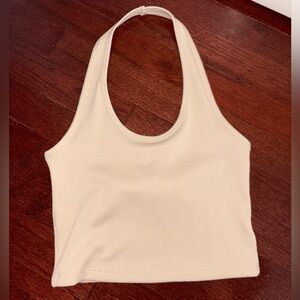 H&M Cream Ribbed Top